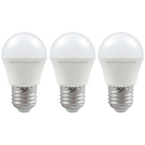 Crompton Lamps LED Golfball 4.9W E27 Warm White Opal (40W Eqv) (3 Pack)