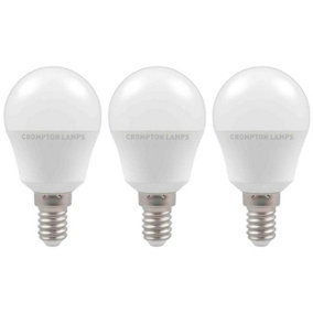 Crompton Lamps LED Golfball 5.5W E14 Daylight Opal (40W Eqv) (3 Pack)