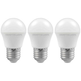 Crompton Lamps LED Golfball 5.5W E27 Daylight Opal (40W Eqv) (3 Pack)