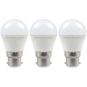 Crompton Lamps LED Golfball 5W B22 Dimmable Cool White Opal (3 Pack)