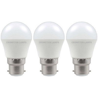 Crompton Lamps LED Golfball 5W B22 Dimmable Daylight Opal (40W Eqv) (3 Pack)