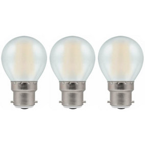 Crompton Lamps LED Golfball 5W B22 Dimmable Filament Pearl Warm White (40W Eqv) (3 Pack)