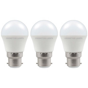 Crompton Lamps LED Golfball 5W B22 Dimmable Warm White Opal (40W Eqv) (3 Pack)