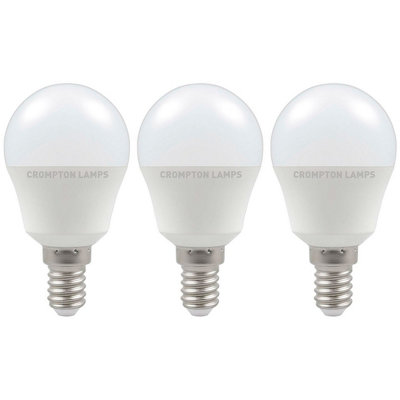 Crompton Lamps LED Golfball 5W E14 Dimmable Cool White Opal (40W Eqv) (3 Pack)