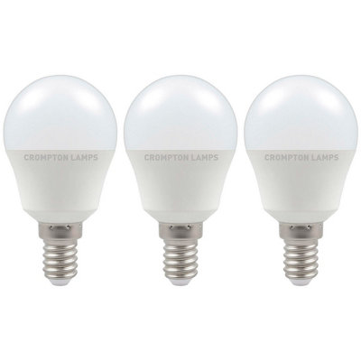 Crompton Lamps Led Golfball 5w E14 Dimmable Daylight Opal 3 Pack