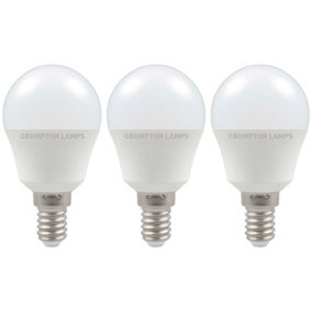 Crompton Lamps LED Golfball 5W E14 Dimmable Daylight Opal (3 Pack)