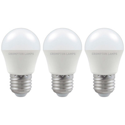 Crompton Lamps LED Golfball 5W E27 Dimmable Cool White Opal (40W Eqv) (3 Pack)