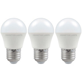 Crompton Lamps LED Golfball 5W E27 Dimmable Daylight Opal (3 Pack)