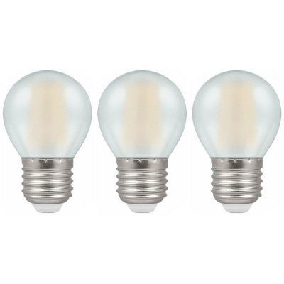Crompton Lamps LED Golfball 5W E27 Dimmable Filament Pearl Warm White (40W Eqv) (3 Pack)