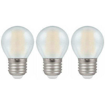 Crompton Lamps LED Golfball 5W E14 Dimmable Filament Pearl Warm White 40w Eqv 3 Pack