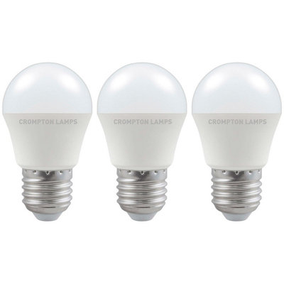 Crompton Lamps LED Golfball 5W E27 Dimmable Warm White Opal (40W Eqv) (3 Pack)