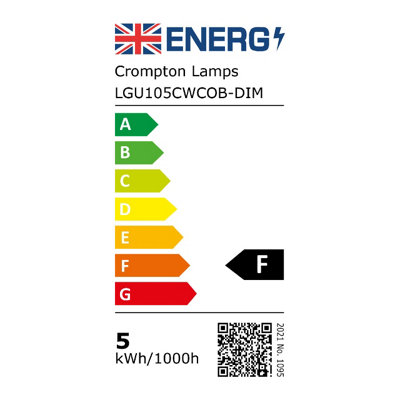 Crompton Lamps LED GU10 Bulb 5W Dimmable Cool White (3 Pack)