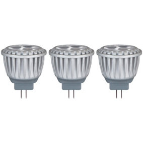 Crompton Lamps LED MR11 Bulb 4W GU4 12V Cool White Clear (35W Eqv) (3 Pack)