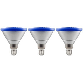 Crompton Lamps LED PAR38 Reflector 13W E27 IP65 Blue Prismatic (3 Pack)