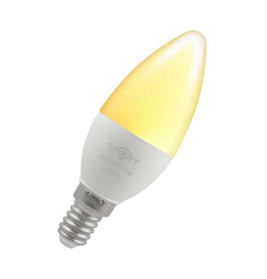 Crompton Lamps LED Smart Wifi Candle 5W E14 Dimmable Warm White Opal