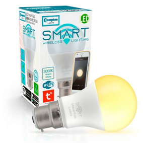Crompton Lamps LED Smart Wifi GLS 8.5W B22 Dimmable Warm White Opal