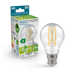 Crompton Lamps Ultra-Efficient LED GLS 2.2W B22 A-Class Warm White Clear (40W Eqv)