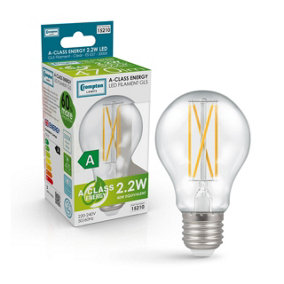 Crompton Lamps Ultra-Efficient LED GLS 2.2W E27 A-Class Warm White Clear (40W Eqv)