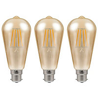 Crompton LED Squirrel Cage ST64 5W B22 Dimmable Filament Extra Warm White Antique Bronze (40W Eqv) (3 Pack)
