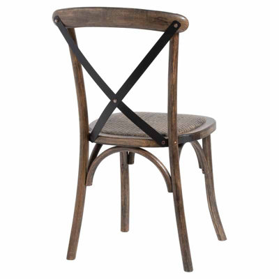 Cross Back Dining Chair - Oak - L41 x W42 x H88 cm - Brown