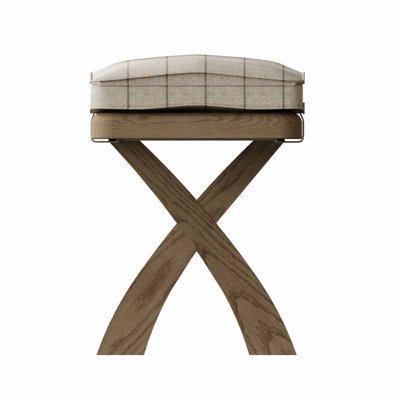 Cross Legged Dining Bench - L200 x W40 x H46 cm - Smoked Oak