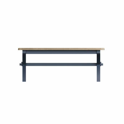 Cross Legged Fixed Dining Table - Oak - L200 x W95 x H78 cm - Blue