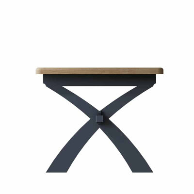 Cross Legged Fixed Dining Table - Oak - L200 x W95 x H78 cm - Blue