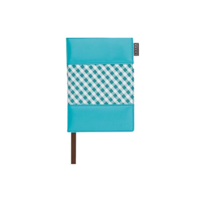Cross Small Blue Gingham Journal Ruled Notebook with Pen Leatherette ...