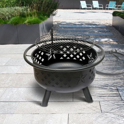 Crossfire 2 in 1 Firepit BBQ Grill with Poker