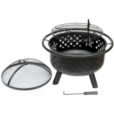 Crossfire 2 in 1 Firepit BBQ Grill with Poker - 3