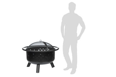 Crossfire 2 in 1 Firepit BBQ Grill with Poker - 5