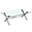 Crossley Coffee Table Clear Glass Top Coffee Table for Living Room Centre Table Tea Table for Living Room Furniture Clear Glass