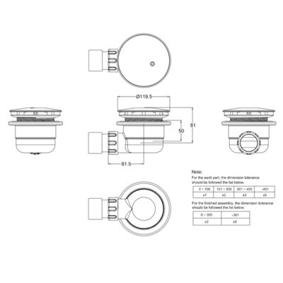 Crosswater Brushed Brass 90mm High Flow Shower Tray Waste