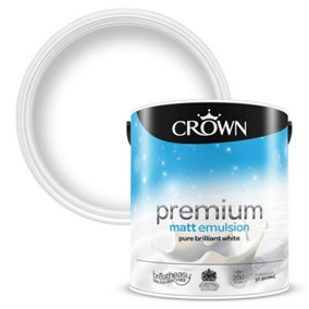 Crown 2.5L Premium Matt Emulsion Paint White