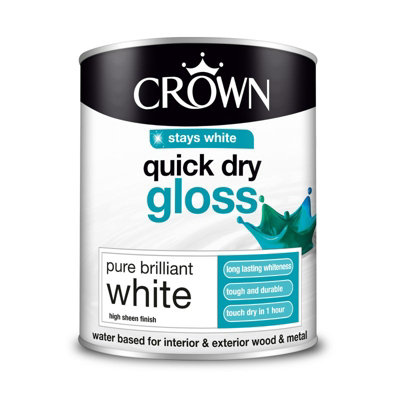 Crown 750ml Quick Dry Gloss Pure Brilliant White