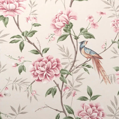 Crown Akina Floral Natural Leaf Textured Songbird Wallpaper M1725