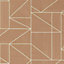 Crown Alexis Geo Rose Gold Wood Effect Wallpaper