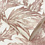 Crown Alexis Rose Taupe Beige Floral Wallpaper