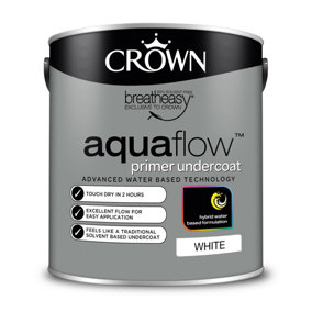 Crown Aquaflow Quick Dry Primer Undercoat Brillant White - 2.5L