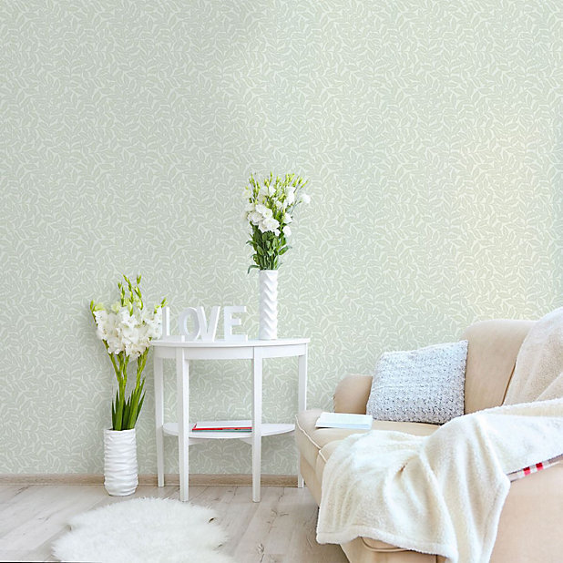 Plains by Farrow & Ball - Light Moss Green - Wallpaper : Wallpaper Direct