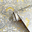 Crown Archives Flora Nouveau Wallpaper Yellow M1195