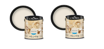 Crown Breatheasy Matt Emulsion Paint For Walls & Ceilings Antique Cream 5L Pack of 2