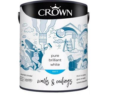Crown Breatheasy Matt Emulsion Paint Pure Brilliant White 2.5L