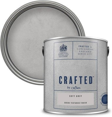 Crown Crafted Suede Textured Finish Paint Soft Grey 2.5L