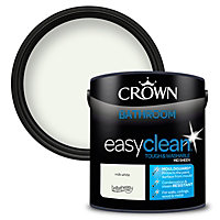 Crown Easyclean Bathroom Mid-Sheen Paint Milk White - 2.5L