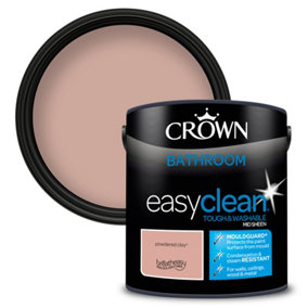 Crown Easyclean Bathroom Mid-Sheen Paint Powdered Clay - 2.5L