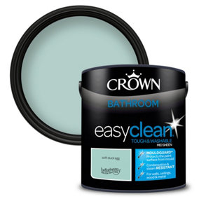 Crown Easyclean Bathroom Mid-Sheen Paint Soft Duck Egg - 2.5L