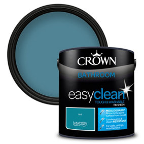 Crown Easyclean Bathroom Mid-Sheen Paint Teal - 2.5L