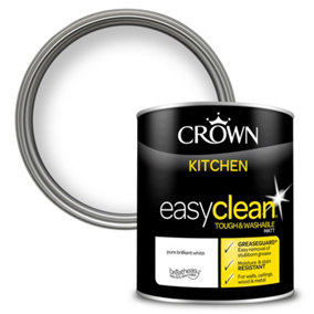 Crown Easyclean Kitchen Matt Paint Brilliant White - 1L