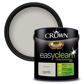 Crown Easyclean Matt Paint Grey Putty - 2.5L